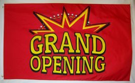 Red &amp; Yellow GRAND OPENING Advertising Flag 3x5 ft Banner Business Sign Open - £3.86 GBP