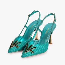 The Luna Turquoise Leather Slingback Women Sandal image 2