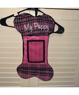 Pink tartan plaid photo stocking - £7.72 GBP