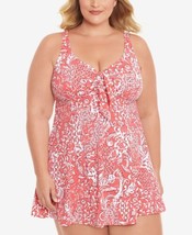 Swim Solutions Womens Plus Size Mix It Up Bow-Front Tummy-Control Swimdress 18W - £95.70 GBP