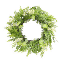 28" Green and White Artificial Fern Wreath - $2,510.81 MXN