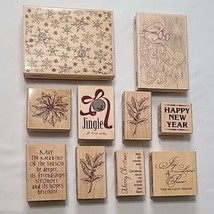 Stampabilities Wood Mounted Rubber Stamps Lot Of 10 Holiday Themed - £19.34 GBP