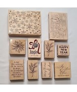 Stampabilities Wood Mounted Rubber Stamps Lot Of 10 Holiday Themed - £19.23 GBP