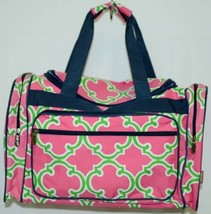 NGIL Hot Pink Lime Geometric Clover Print Canvas Duffle Bag - £23.58 GBP
