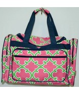 NGIL Hot Pink Lime Geometric Clover Print Canvas Duffle Bag - £23.97 GBP