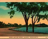 Kenoza Lake and Highway Haverhill Massachusetts MA Linen Postcard E1 - $3.91