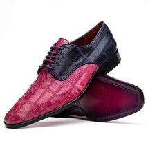 Pissa Genuine Caiman Lizard Patchwork Derby Shoe Pink/Purple image 3