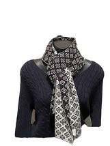 Vera Bradley Mini Concerto Knit Scarf Black and White New Without Tags - £19.78 GBP