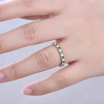 Natural Opal &amp; Emerald Stone 925 Sterling Silver Women Band Ring Jewelry - £51.41 GBP