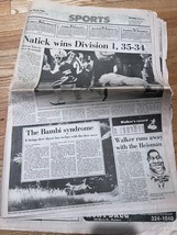 December 5 1982 Boston Globe Sports Natick Flutie Herschel Walker Heisman - $27.50