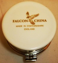 VINTAGE FALCON CHINA STAFFORDSHIRE BONE CHINA TRINKET BOX BABY&#39; CHRISTEN... - £12.58 GBP