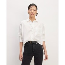 Everlane Womens The Silky Cotton Way-Short Shirt Button Down Pocket White XS - £37.78 GBP