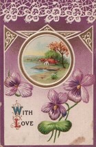 With Love Romance Postcard Vintage Embossed Divided Back Used Printed In... - $12.99
