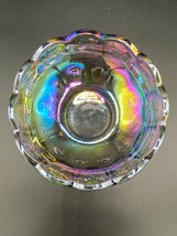 Federal Glass Bowl black irridescent, thumbprint faceted VTG 50s USA - £9.25 GBP
