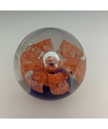 VINTAGE Handmade Paperweight Crystal Ball Flower Drop Glass Orb Globe Gi... - £19.51 GBP