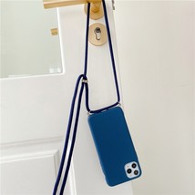 Crossbody Necklace strap Lanyard Cord silicone phone case for iphone 14 13 12 Pr - £5.84 GBP