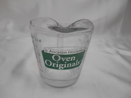 Old Vtg ANCHOR HOCKING USA 1 CUP GLASS MEASURING CUP GREEN LETTERING KIT... - $19.79