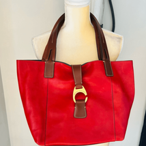 Dooney &amp; Bourke Florentine East/West Leather Shopper Tote Bag, Red, Luxu... - £184.11 GBP