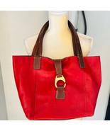 Dooney &amp; Bourke Florentine East/West Leather Shopper Tote Bag, Red, Luxu... - £184.70 GBP