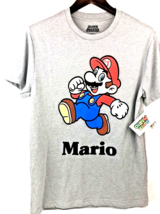 Super Mario Men&#39;s Short-Sleeve Graphic Retro T-Shirt Small Light Heather Grey - £8.96 GBP