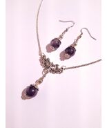 Amethyst silver Victorian earrings Boho earrings Bohemian Earrings Antiq... - $52.00