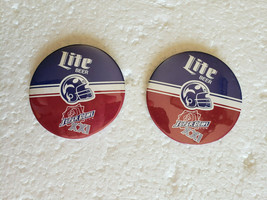 (2) Original Vintage Miller Lite Beer Super Bowl XXI Pins 3&quot; Giants Vs Broncos - £6.38 GBP