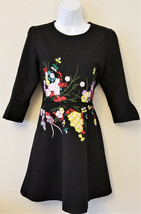 Black/Multicolor Floral Embroidered Dress by Dan Munier Sz.S - £39.06 GBP
