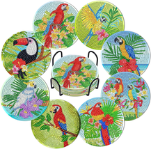 8 Pieces Diamond Art Painting Coasters Kit with Holder, Diamond Art Coas... - £11.95 GBP