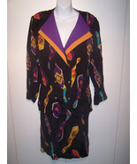 P&amp;M U.S.A. Multi Color 2 piece Skirt Suit Sz L 100% Rayon EUC - £23.52 GBP
