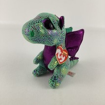 Ty Beanie Boos Cinder Dragon 6&quot; Plush Stuffed Animal Toy Purple Sparkle ... - £15.09 GBP