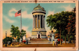 Postcard New York Monument Soldiers Sailors Linen  1930s  5.5 x 3.5 &quot; - £5.28 GBP