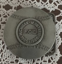 FOE Fraternal Order of Eagles Michigan West Ontario Pewter Belt Buckle 1986 - £7.72 GBP