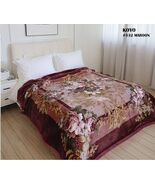 FLOWERS MARRON KOYO JAPANESE DESIGN BLANKET  SOFTY THICK AND WARM  QUEEN... - $157.15 CAD