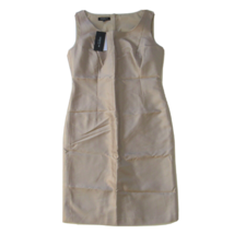 NWT Lafayette 148 Ava Sheath in Umber Silk Cotton Shantung Sleeveless Dress 8 - £66.58 GBP