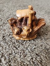 Vintage Intricately Hand Carved Olive Wood Noah&#39;s Ark  Very Nice And Solid - $38.79