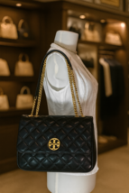 NEW Tory Burch Willa Black Leather Large Convertible Shoulder Bag/Crossb... - $498.00