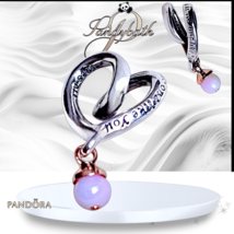 Pandora Moments Two-tone Pink Opal Wrapped Heart Charm 783242C01 - $668.81 MXN