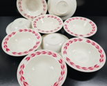9 Homer Laughlin Hemlock Red Fruit Dessert Bowls Set Vintage Brittany Di... - $88.77