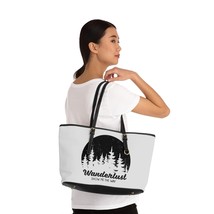 Black and White Wanderlust PU Leather Nature Adventure Shoulder Bag with Forest  - £46.01 GBP