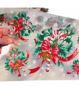 Vintage Clear See Through Christmas Placemats Lot of 4 Candy Cane Bows S... - £30.29 GBP
