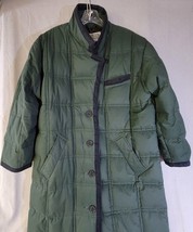 Vtg Bill Blass Goose Down Maxi Comforter Jacket Green Paisley 80s Blanket Coat 6 - £65.79 GBP