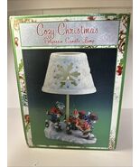 Vintage 2002 Cozy Christmas Snowman Tealight Candle Lamp w/Shade - $18.77