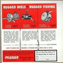 1960 Print Ad Pflueger Bait, Spin, Fly Fishing Reels Enterprise Mfg Akron,OH - £7.37 GBP