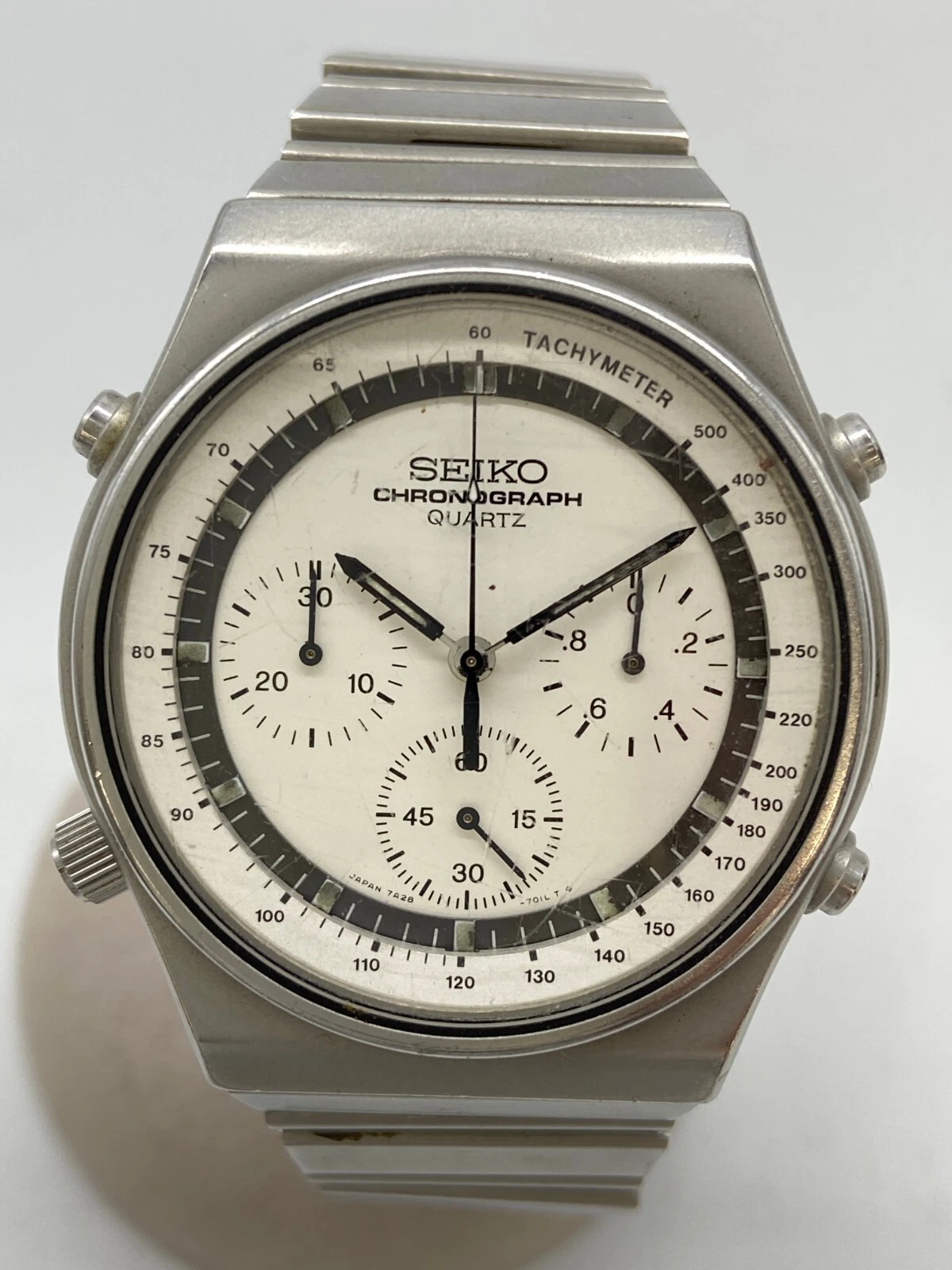 Seiko Speedmaster Chronograph Tachymeter 7A28-7010 Silver Dial No Work #050 - $1,361.77 CAD