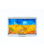 Business &amp; Credit Card Case paint Van Gogh FIELD with crow Steel Pocket Box - £12.41 GBP