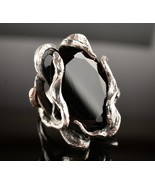 *Sterling Silver Black Obsidian Snake Ring Size 9 - $139.59 CAD