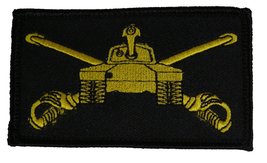 U.S. Army Armored Cavalry Crossed Sabers And Tank 2 Piece Patch - Subdued Hook A - £8.77 GBP