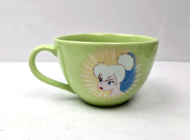 Tinker Bell Mug Peter Pan Disney Store Soup Bowl Green Large 5” Vintage - $11.99