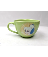Tinker Bell Mug Peter Pan Disney Store Soup Bowl Green Large 5” Vintage - £9.40 GBP