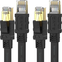 Cat 8 Ethernet Cable 3FT 2 Pack High Speed 40Gbps 2000Mhz Flat Internet Network  - £12.98 GBP